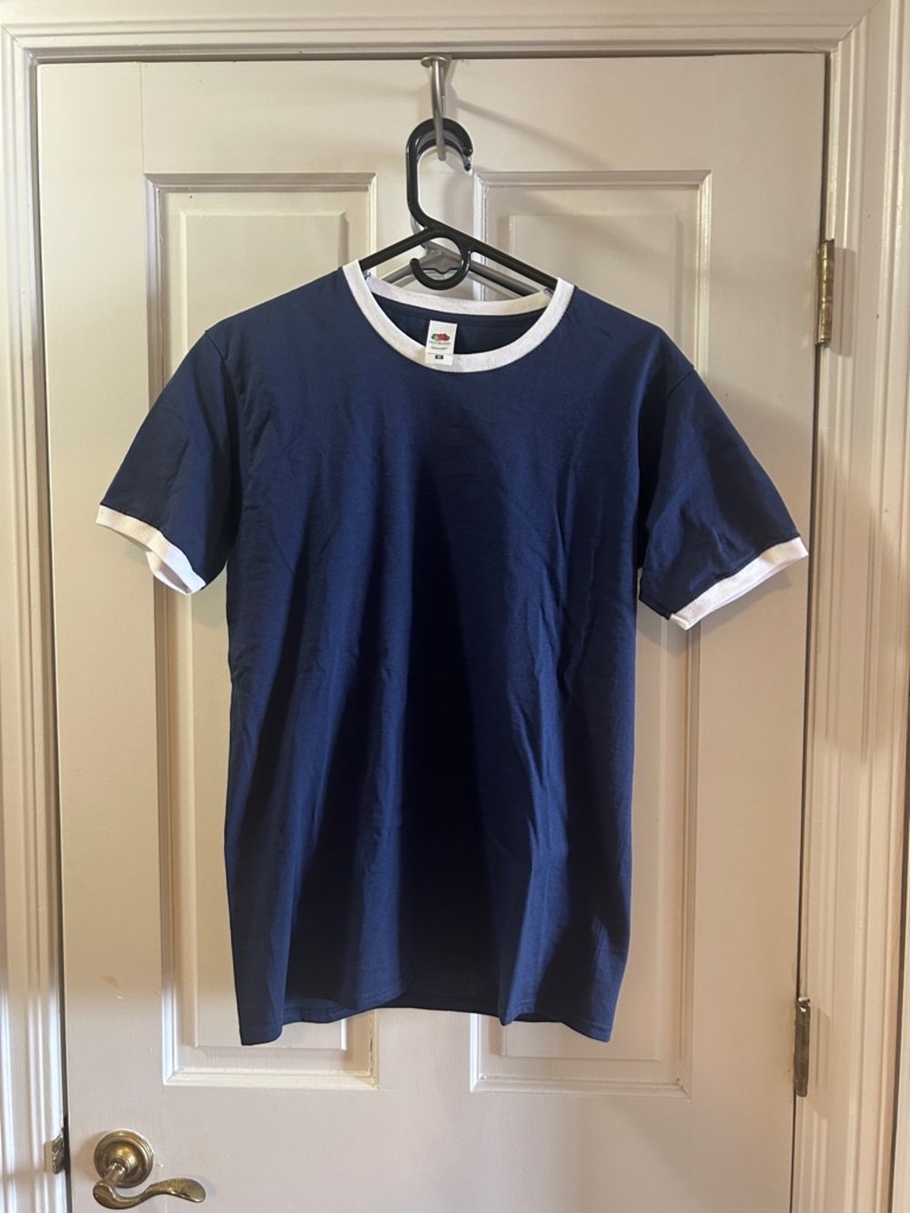 Fruit of the Loom Navy T-Shirt with White Trim